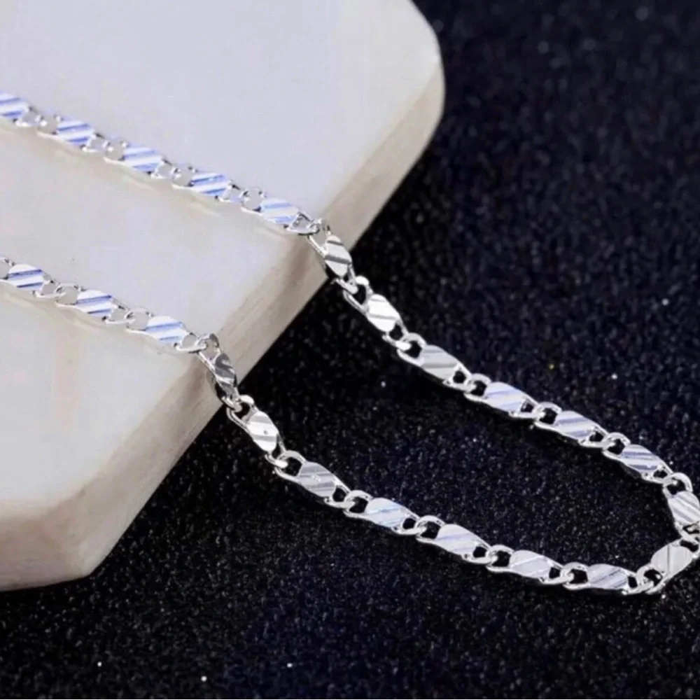 22” Sterling Silver Figaro-Style Chain Necklace